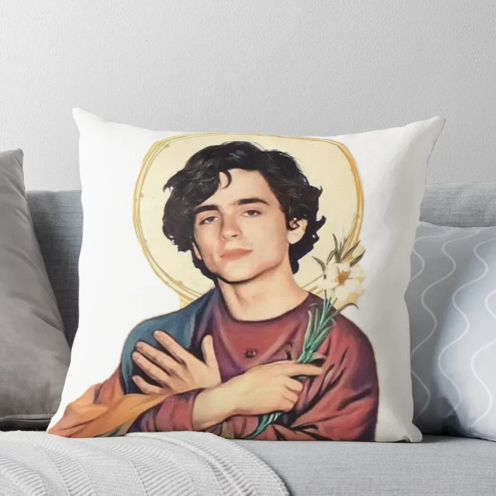 

Timothee Chalamet Saint/God Sticker Throw Pillow Pillowcase anime girl Cushions For Children Pillow