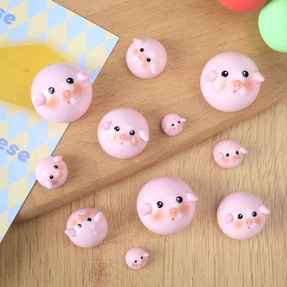 20pcs New Cartoon Pig Resin Slime Charms Cream Gel Flatback Phone Case Decor Colorful Scrapbooking Headband Making Kids Toy