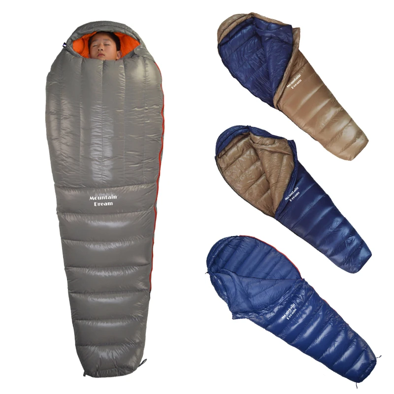 Mountaindream outdoor adult warm super light travel camping down sleeping bag filled with duck downeping bag