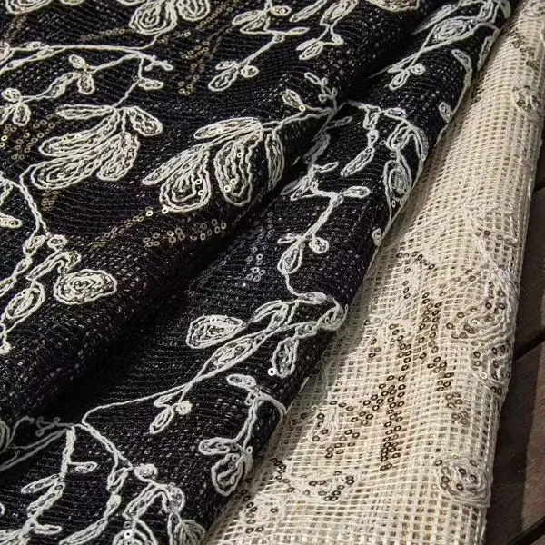 جديد متعدد الألوان ثلاثية الأبعاد الأزهار الترتر حبل التطريز شبكة النسيج الدانتيل تقليم النسيج DIY بها بنفسك الملابس النسائية ديكور المنزل مصمم النسيج