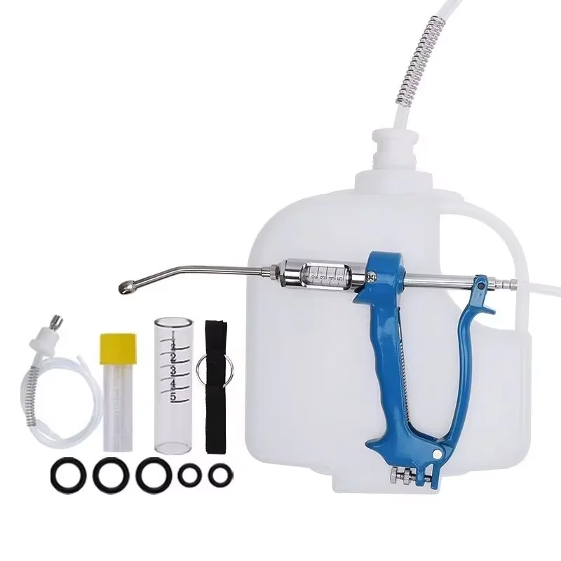 5ml/ 10ml/ 20ml/ 30ml Veterinary Metal Irrigator, Pig, Cattle and Sheep Continuous Feeding Medicine Drench Gun with Bottle
