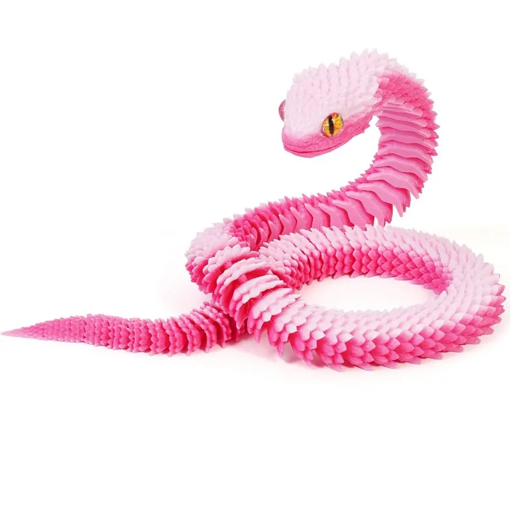 Realistic 3D Printed Snake Toy 30/45/60cm Multicolor Simulated Snake Ornament Simulation PLA Animal Simulation Model Christmas