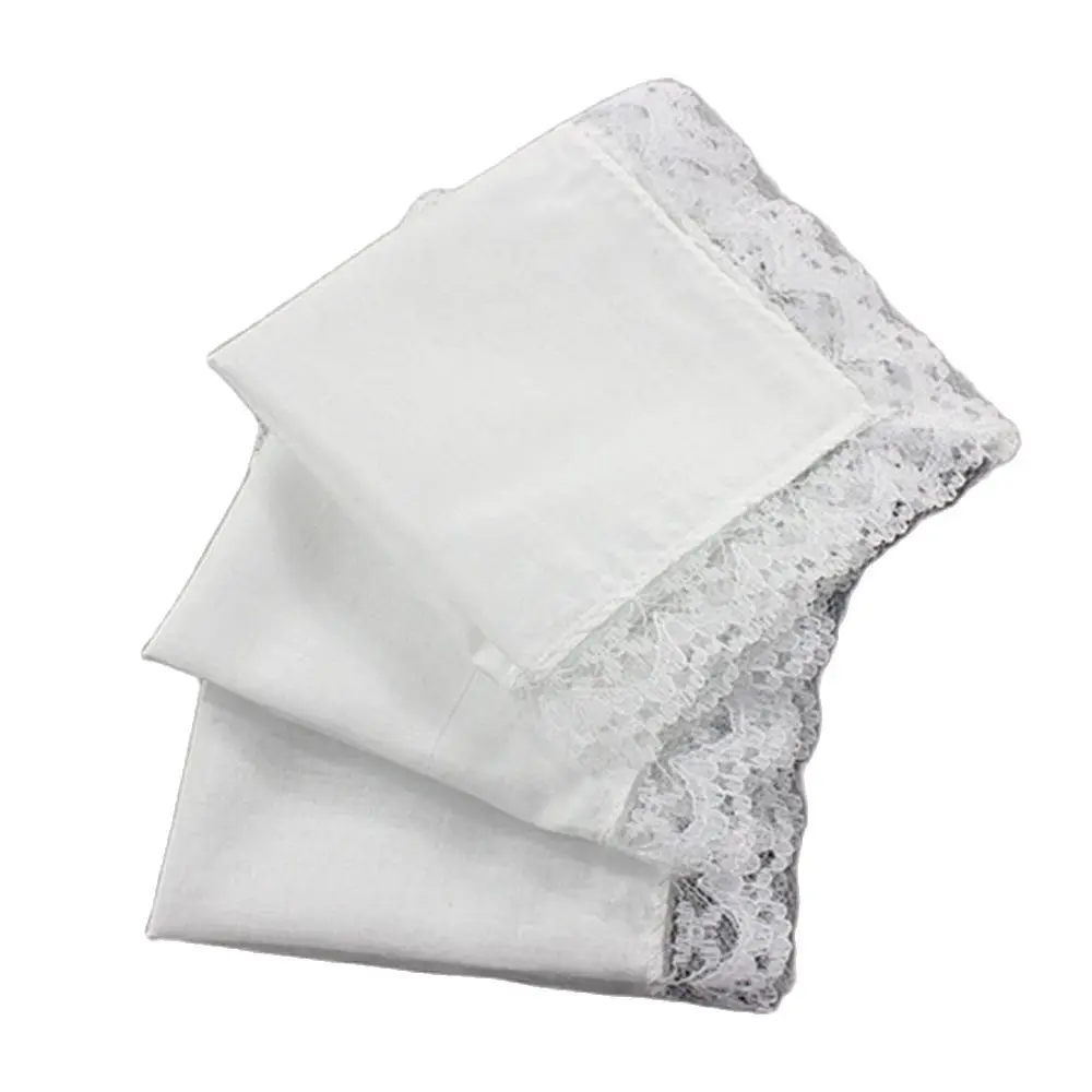 12PCS Pure White Handkerchiefs for Men and Women, 100% Cotton, Pocket Square, Plain, DIY Print, Draw Hankies, 23cm x 25cm,