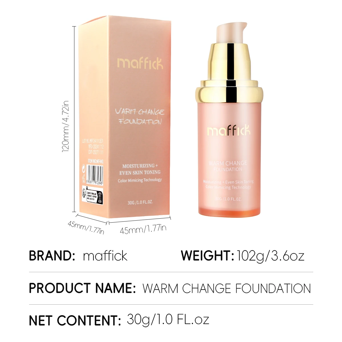 マフィック 2 色ブライトニング長期的な保湿コンシーラー変色ファンデーション防水メイク落としなしコンシーラー