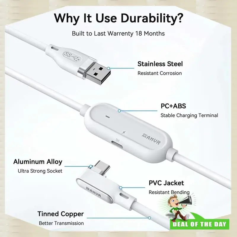 24-Hour Delivery AMVR Fast Charging VR Link Rechargeable 18W Type-C USB Cable For Quest 3/3S/2/Pro For Pico4/Ultra Compatible PC
