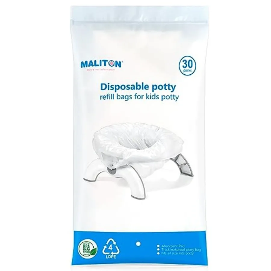 

30 Counts] Disposable Potty Liners with Absorbent Pads, Portable Travel Toilet Bags Compatible with OXO Tot 2-in-1 Go Potty, To