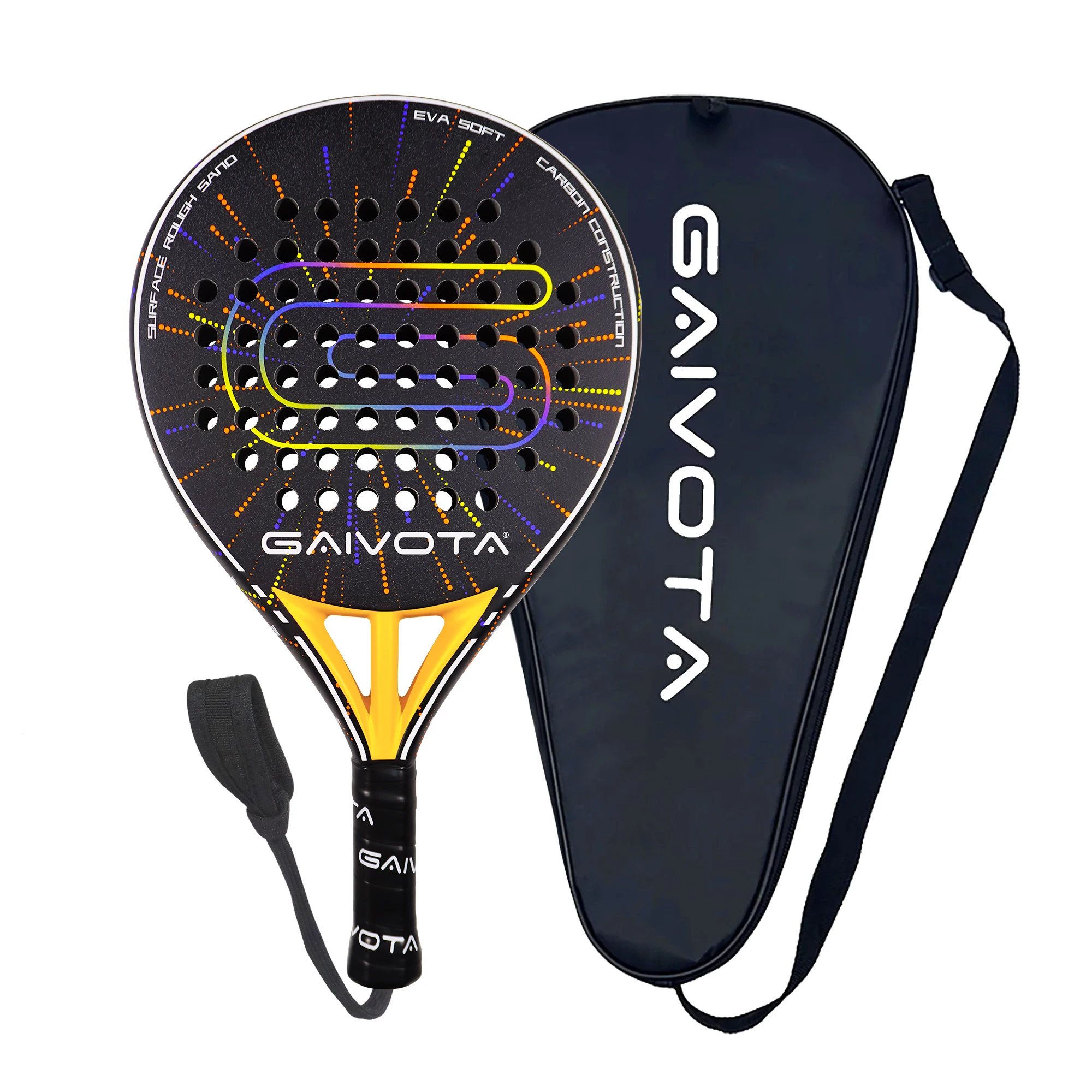 GAIVOTA 2026 nieuwe debuut PX30 padeltennisracket met carbon fiber oppervlaktebehandeling en EVA memory foam kern.