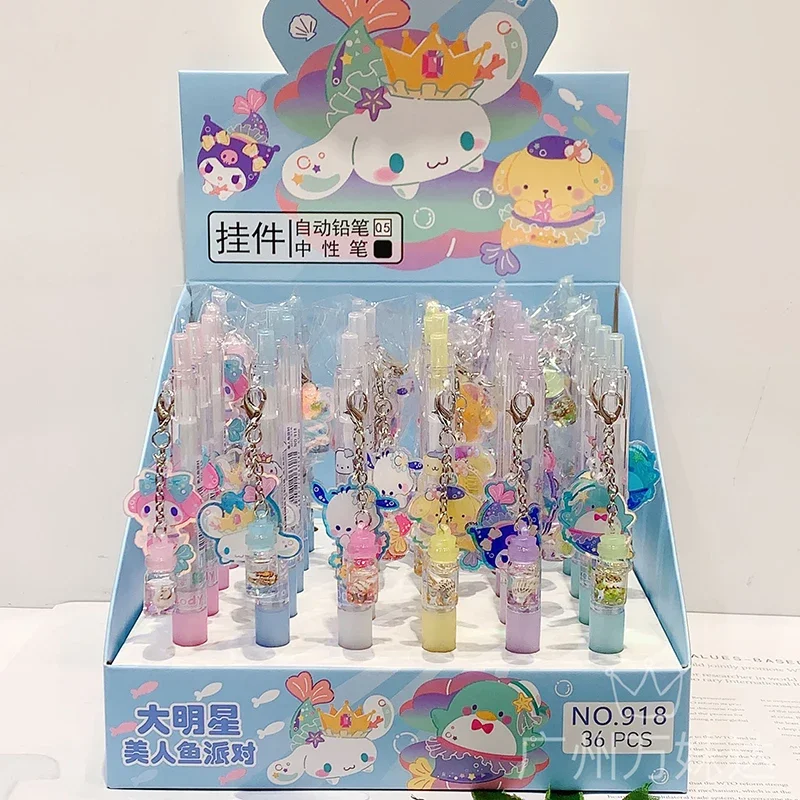 

New 36pcs Sarao Kuromi Pendant Gel Pen Pochacco Melody Office Signature Neutral Pen Student Stationery School Supplies Wholesale