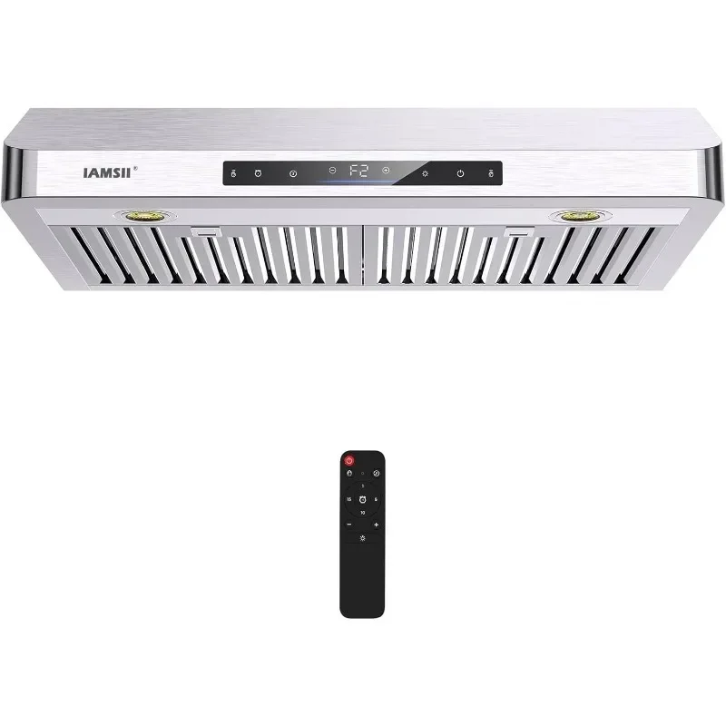 Under Cabinet Range Hood 36 Inch,900 CFM Stainless Steel Kitchen Stove Vent Hood with 4 Speed Exhaust Fan Gesture Sensing/Touch