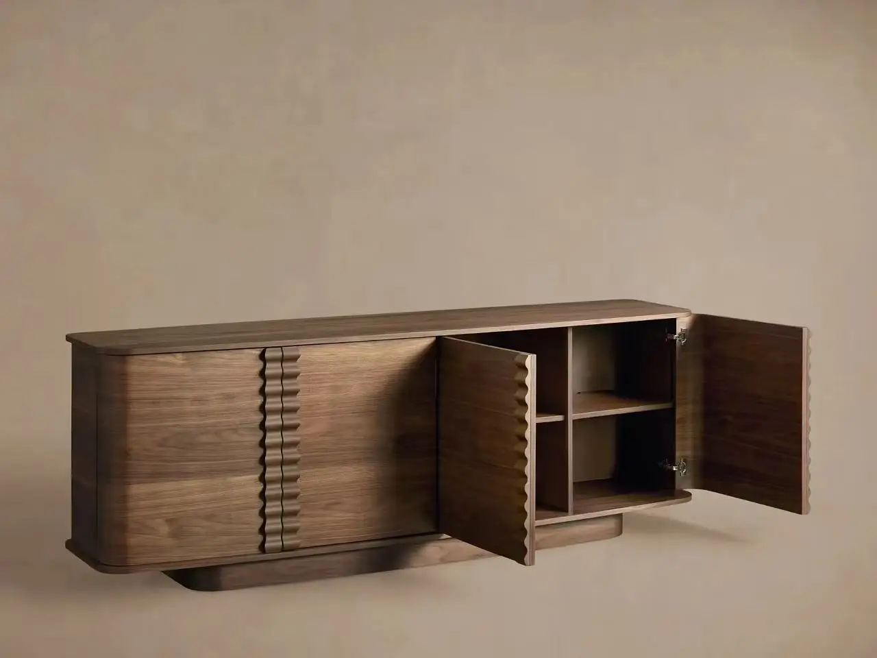 zx-Modern Designer Living Room  with 3 Drawers 3 Shelves Solid Wood Engineered Hardwood Stainless Steel Home Furniture%