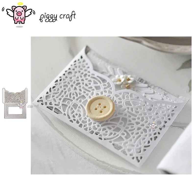 

Piggy Craft metal cutting dies cut die mold 2019 Lace envelope card Scrapbook paper craft knife mould blade punch stencils dies