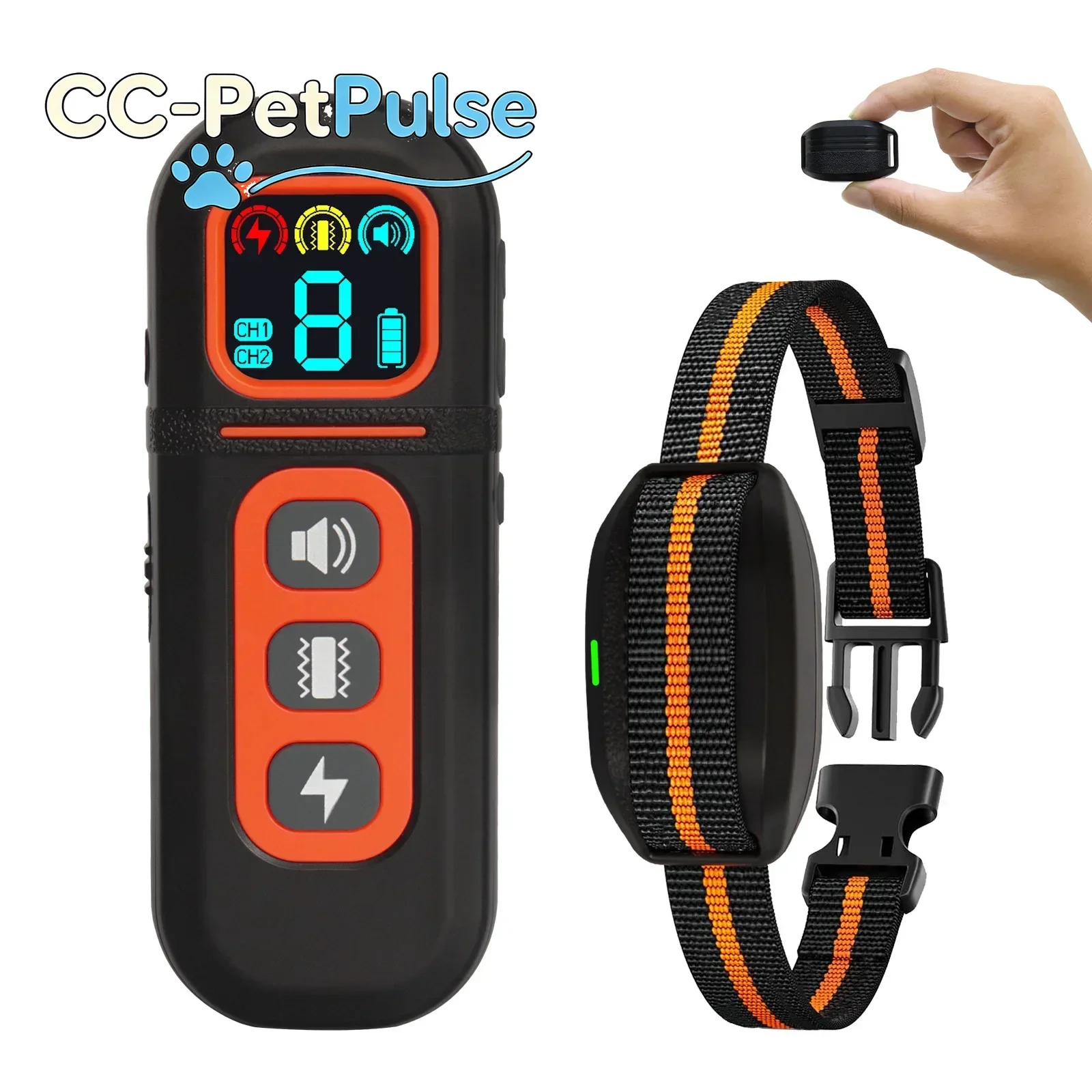 

Ошейник для дрессировки собак CC-PetPulse Lightest с дистанционным управлением, мини-ошейник с функцией контроля лая, перезаряжаемый электрический ошейник для щенков и маленьких собак