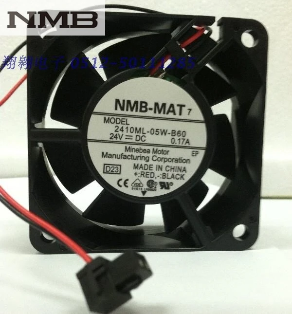 original For NMB 2410ML-05W-B60  DC24V 60*60*25 bearing cooling fan radiator fan