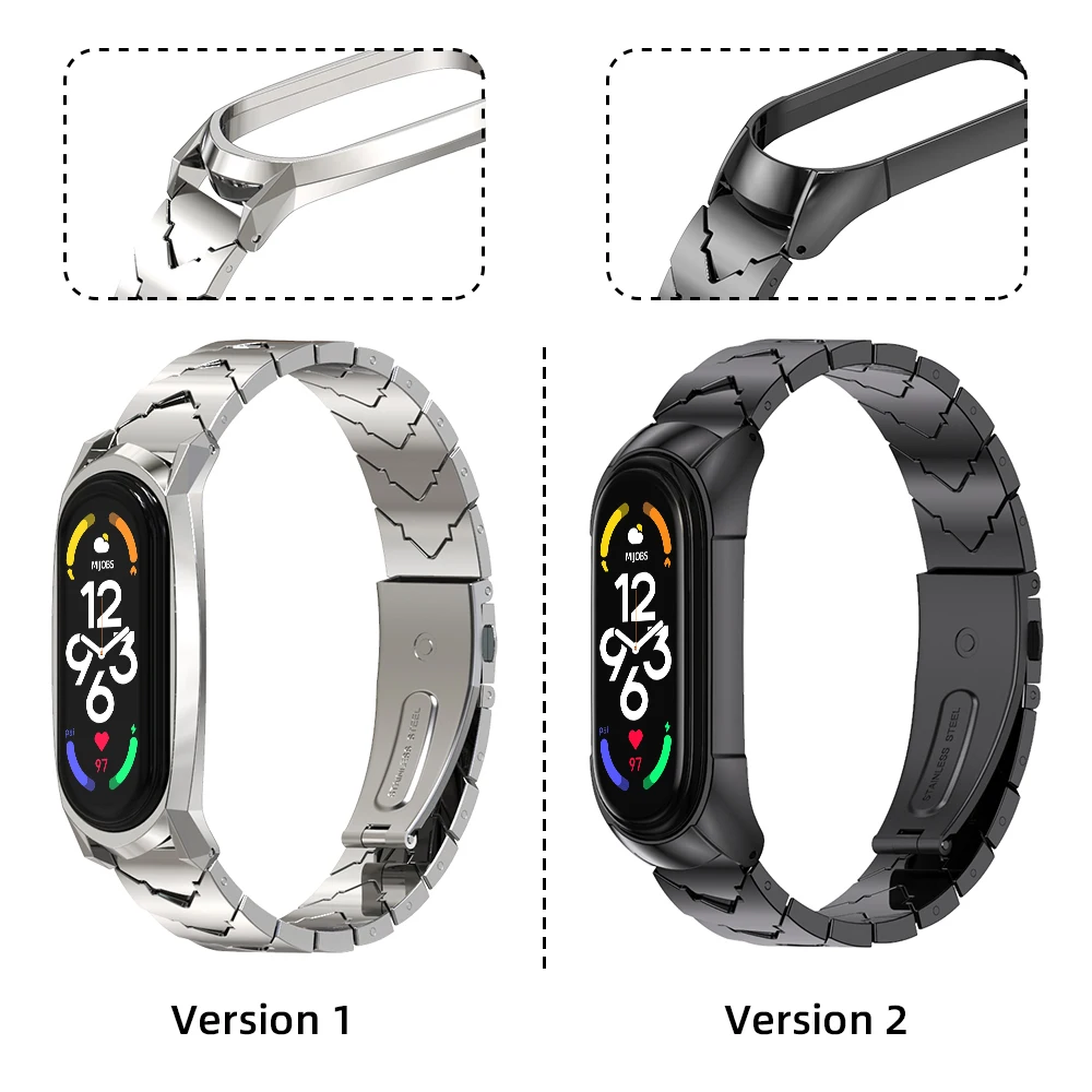 Strap for Xiaomi Mi Band 9 8 7 6 5 4 Metal Wrist Bracelet Mi Band 6 Strap Stainless Steel Wristbands Mi Band 9 Correa NFC Global