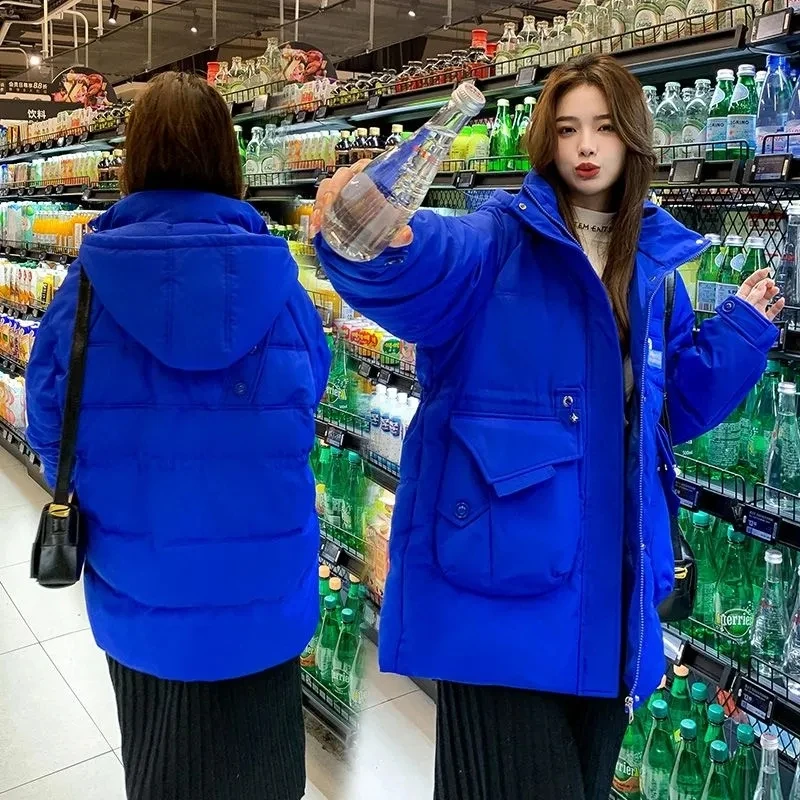 Down Cotton Jacket Women Parkas 2025 New Winter Jacket Hooden Cotton Padded Coat Korean Loose Warm Thicke Pregnant Woman Outwear