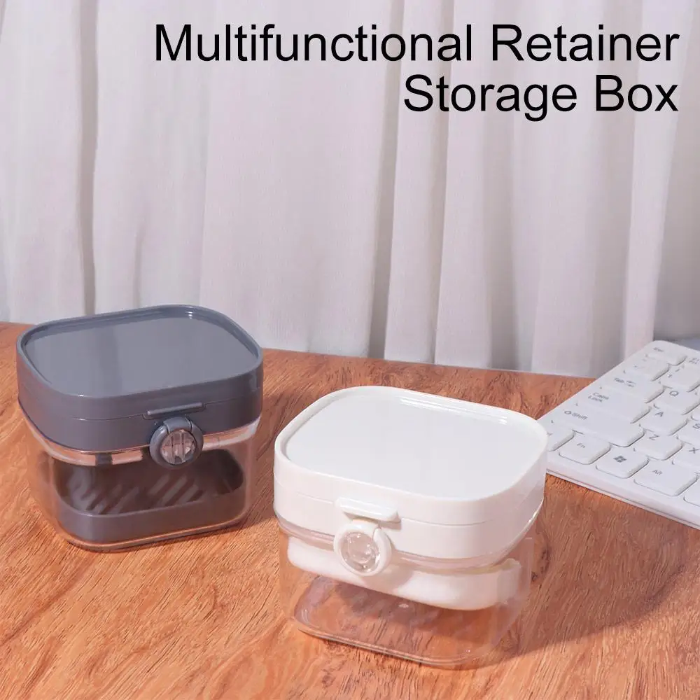 

Transparent Double Layer Braces Storage Box Universal Portable Orthodontic Retainer Case Simple Food Grade