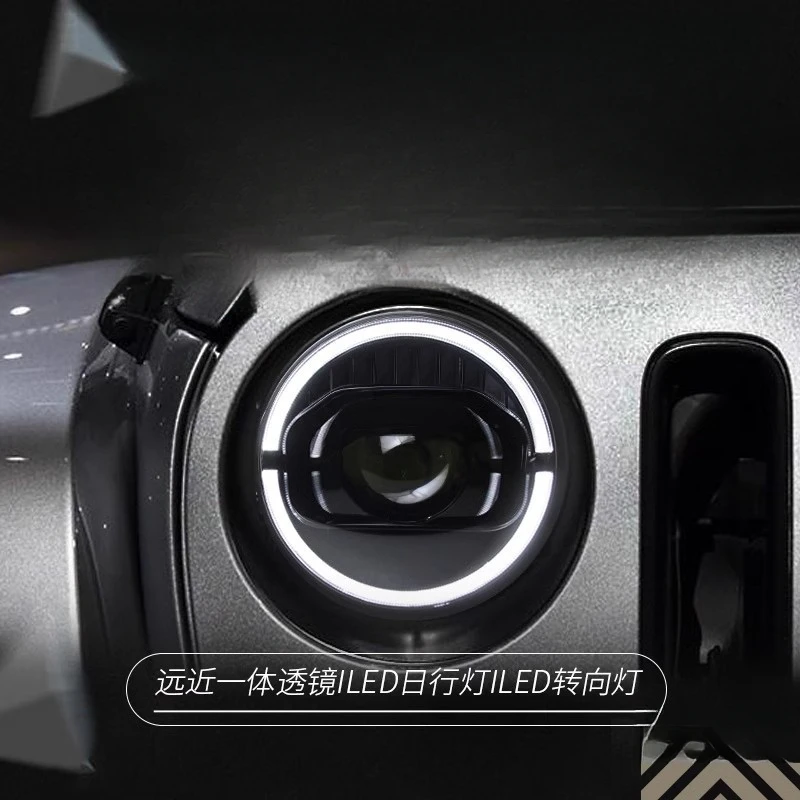 Suitable for Wrangler JK  07-17Headlight Assembly Modified LED Bi-Optic Lens Light Guide Daytime Running Light Turn Signal Light