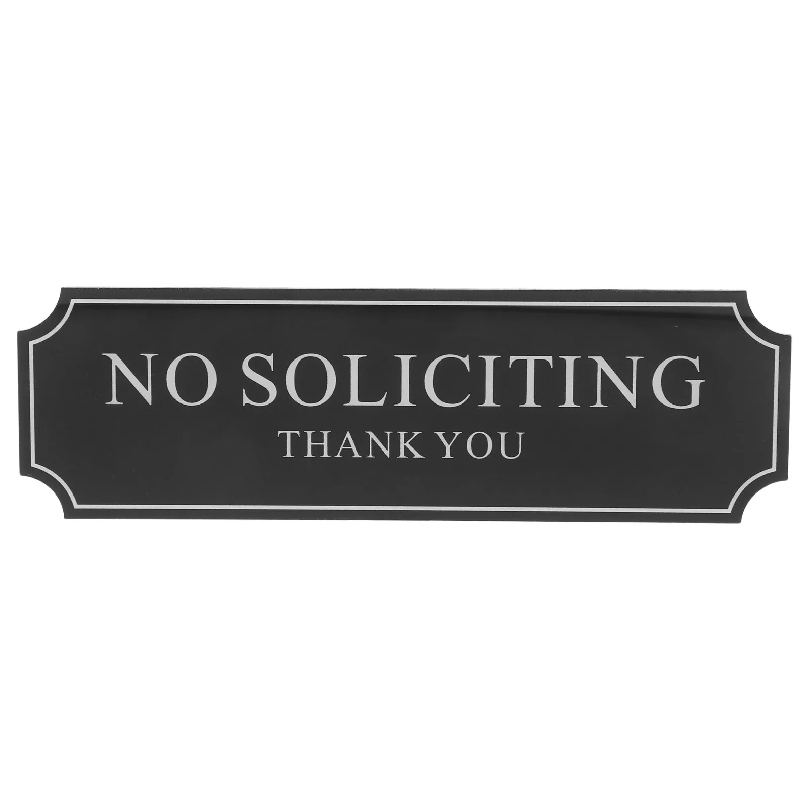 

Invited No Promotional Signs Soliciting Door Plate Acrylic Hanging Black Solicitation