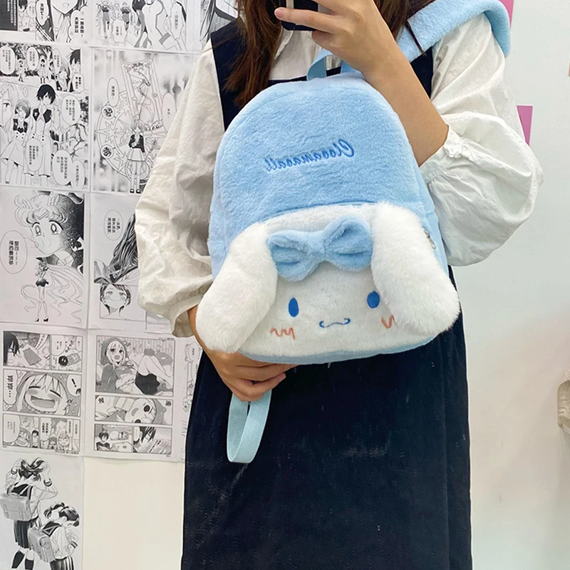 Sanrio Kuromi Kaneel Hond Melodie Cartoon Pluche Schattige Rugzak Vrouwen Mode Kleine Tassen Japanse Stijl Studenten Schooltas