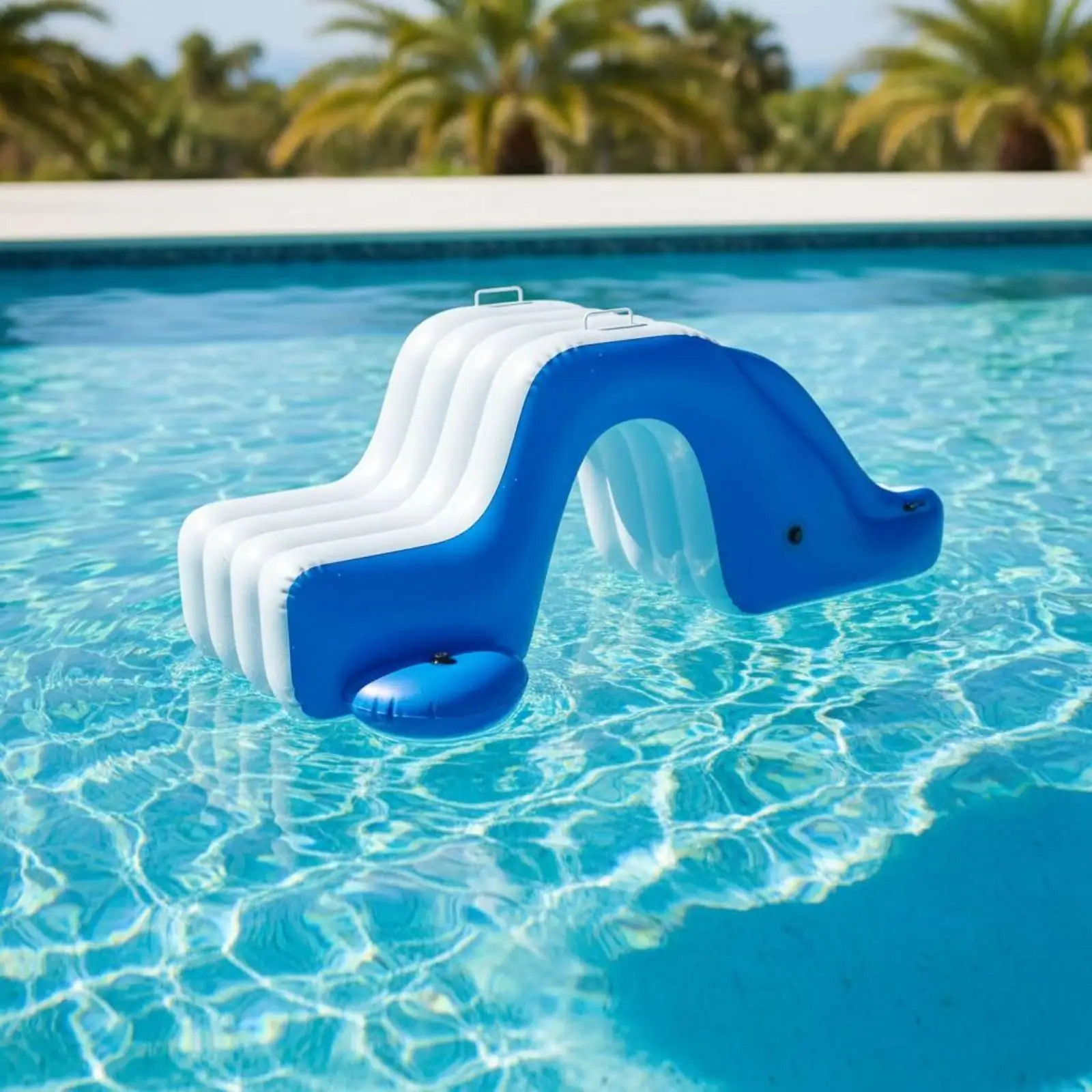 Inflatable Pool with Slide Family Size for Garden, Patio, Toddlers