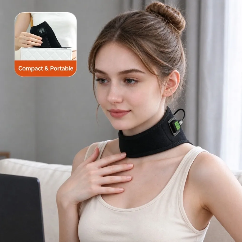 Soft Breathable Polyester Fabric USB Heated Neck Wrap Sturdy ABS Plastic Shell Three Adjustable Temperature Levels Neck Cover