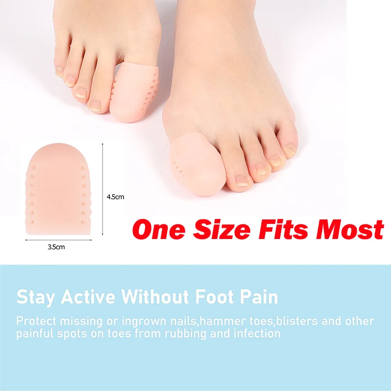 Pexmen 2/4Pcs Gel Big Toe Caps Toe Protector Cover with Holes Protect Toe from Rubbing Ingrown Toenails Corns Callus and Blister
