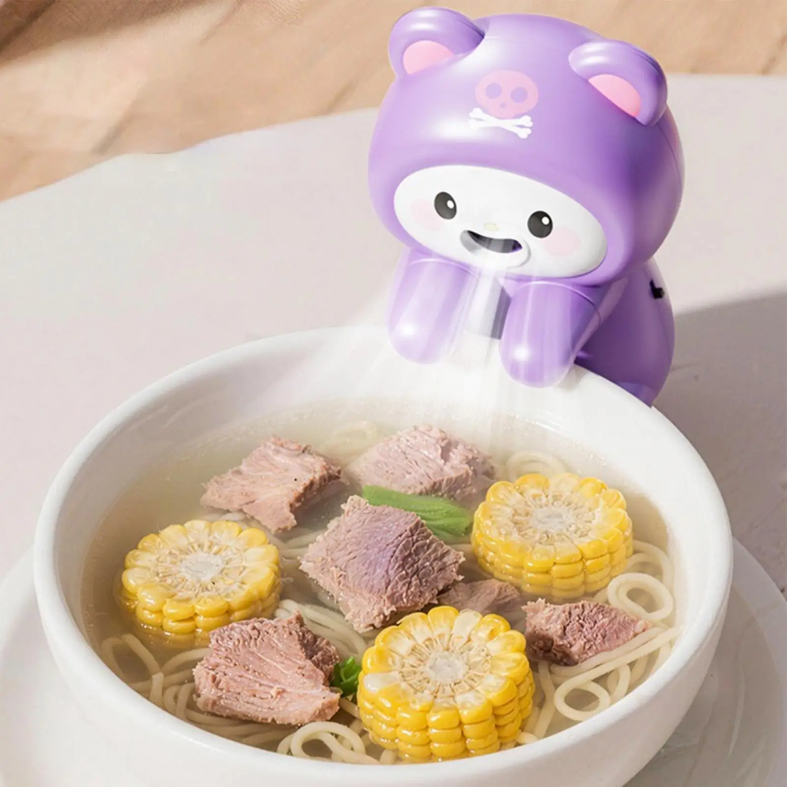 Portable Food Cooling Fan Funny Animal Shape USB Rechargeable Personal Soup Cooler Blower Quick Cool Down for Noodles Coffee