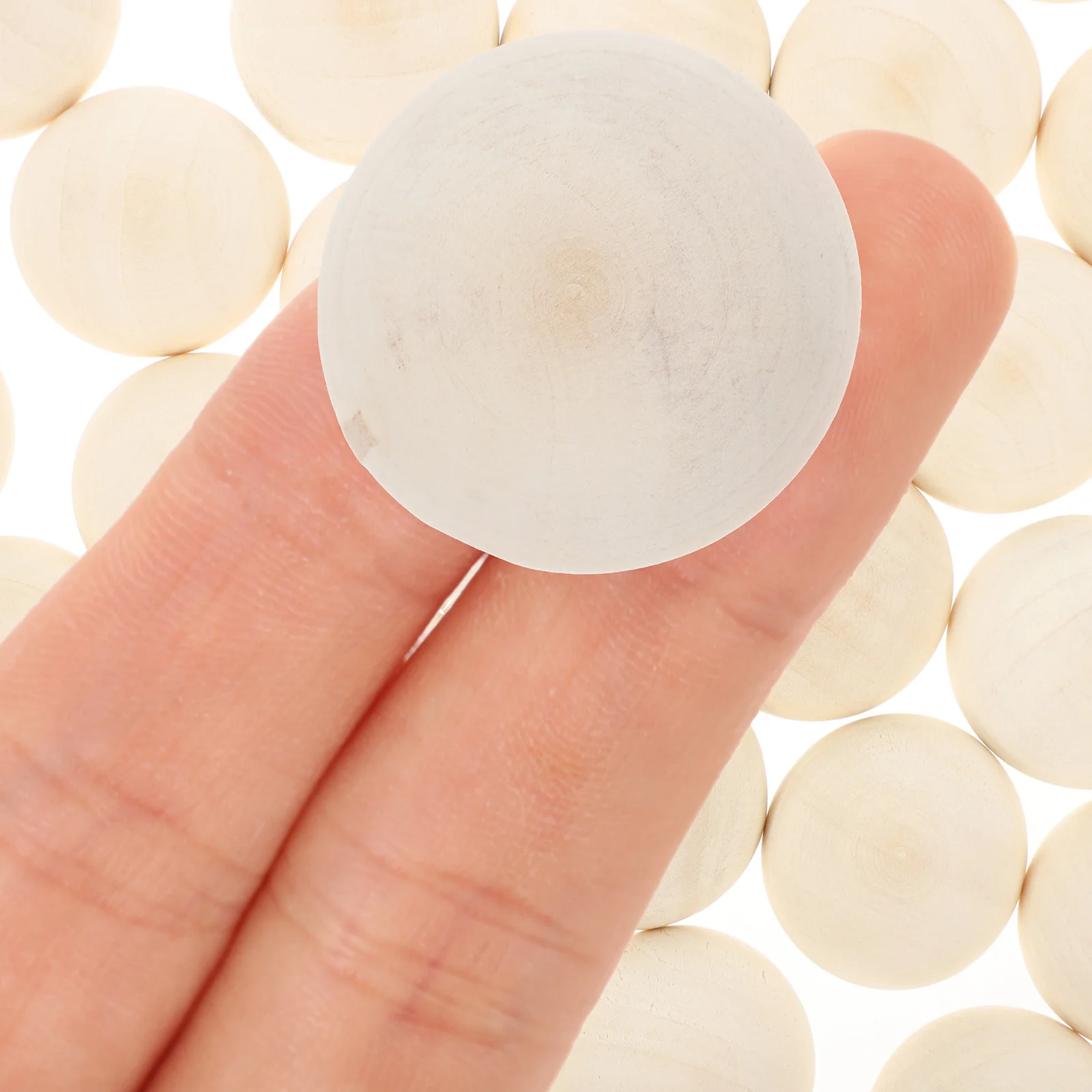 

50Pcs Natural Unfinished Half Round Wooden Beads Smooth Surface DIY Craft Supplies Jewelry Making Loose Beads Bracelets Charms