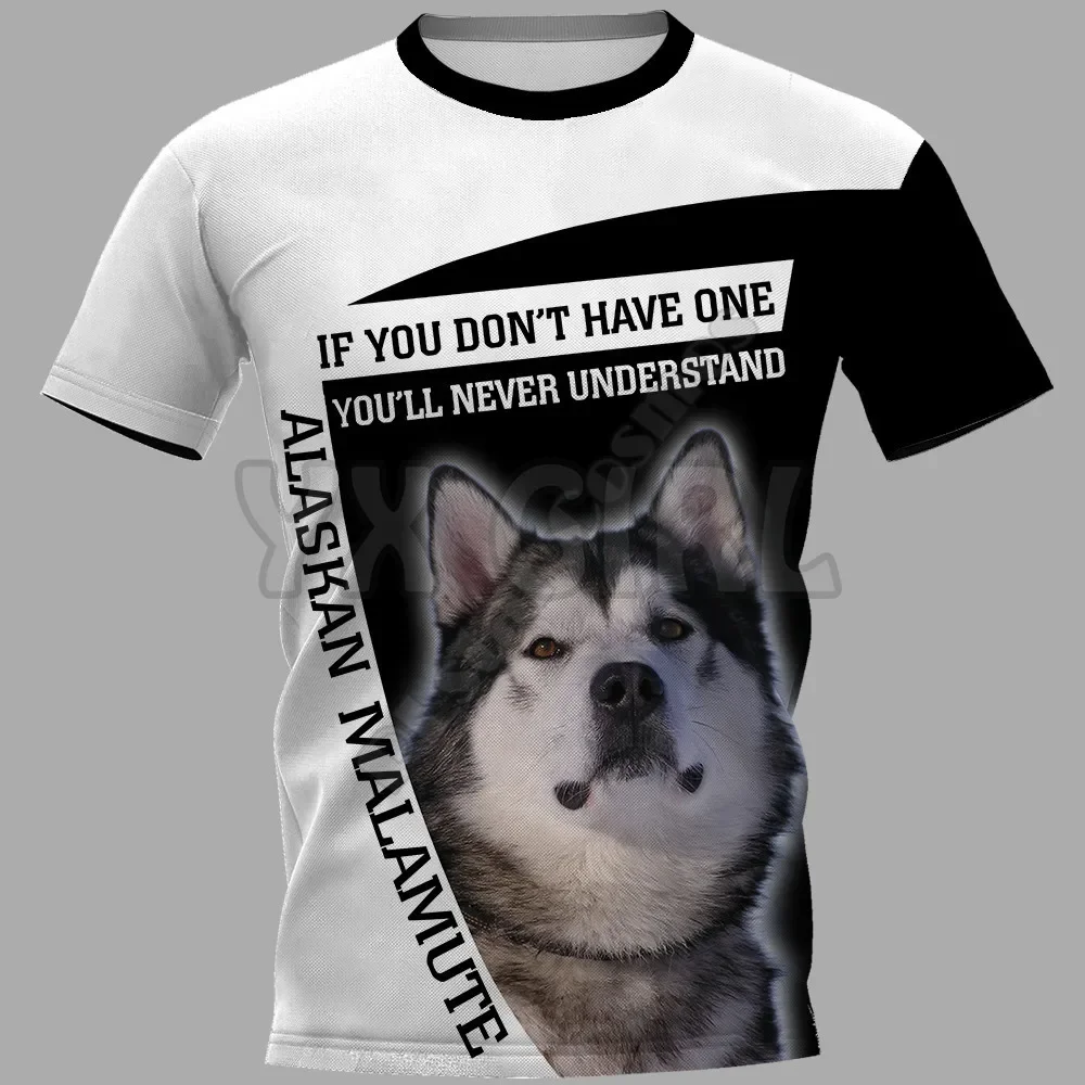 2022 Summer Fashion Men t shirt Alaskan Malamute 3D All Over Printed T Shirts Funny Dog Tee Tops shirts Unisex Tshirt