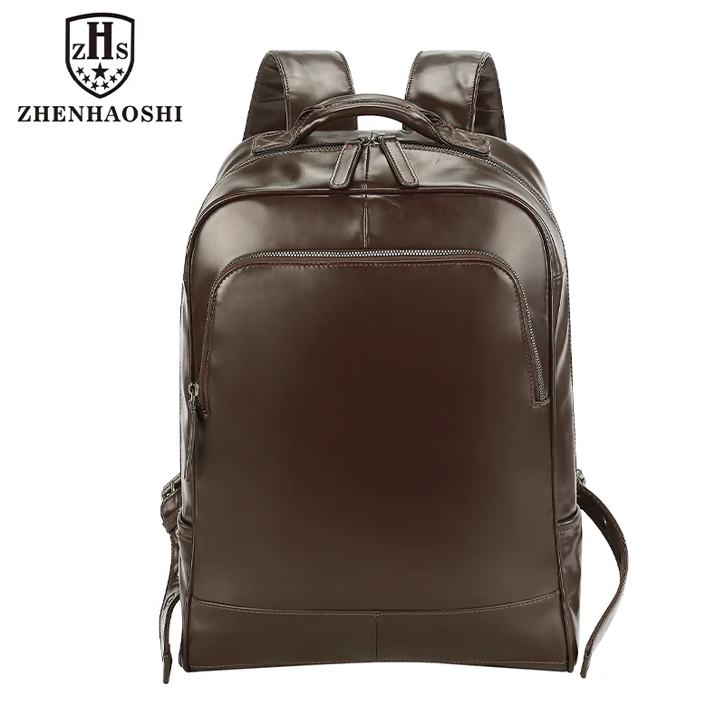 Leather Backpack for Men 15.6 inch Laptop Backpack Vintage Travel Office Bag Large Capacity Shoulder Bag  Hiking Bag