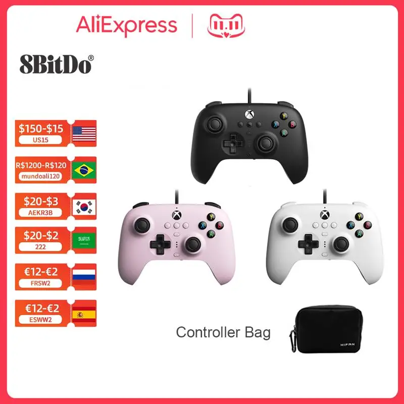 New 8BitDo Ultimate Wired Game Controller Gamepad with Joystick for Xbox Series, Series S, X, Xbox One, for Windows 10 and Above