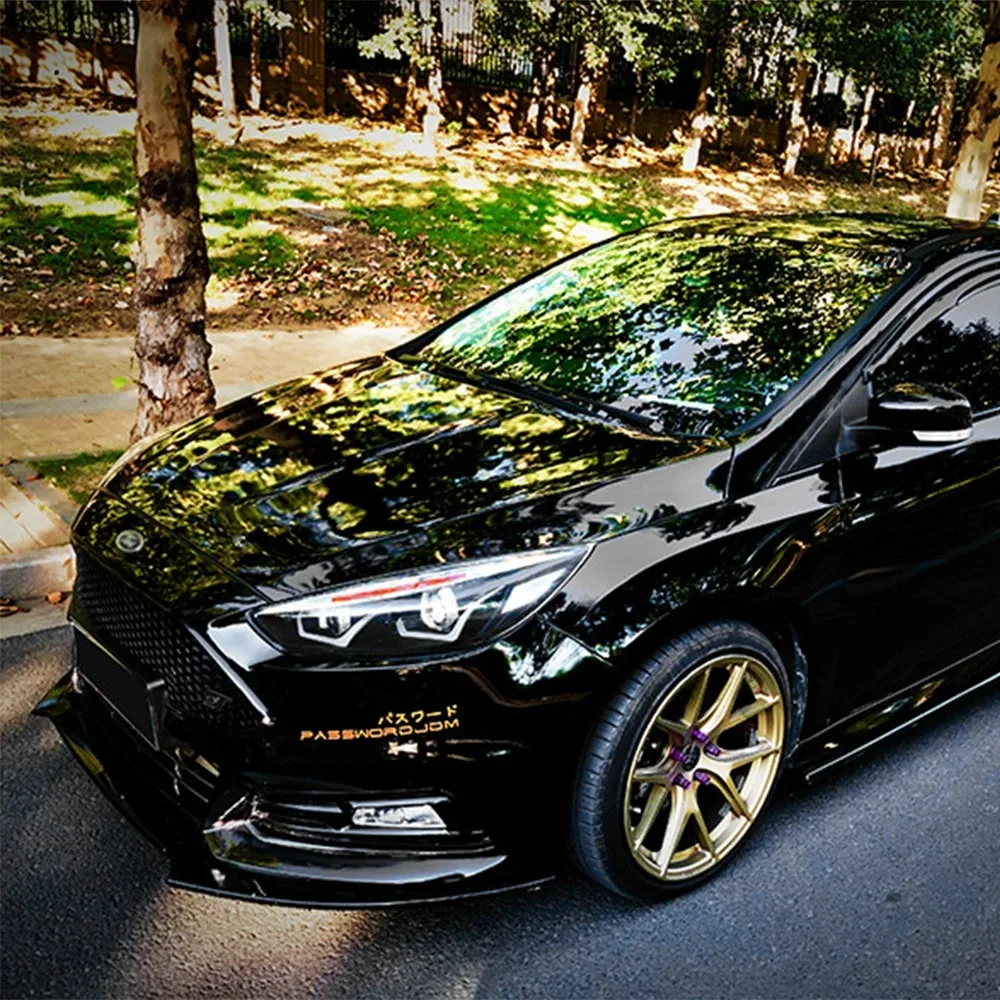 For Ford Focus RS ST Front Bumper Lip ABS Gloss Black Body Kit Spoiler Splitter Car Accessories 2015 2016 2017 2018