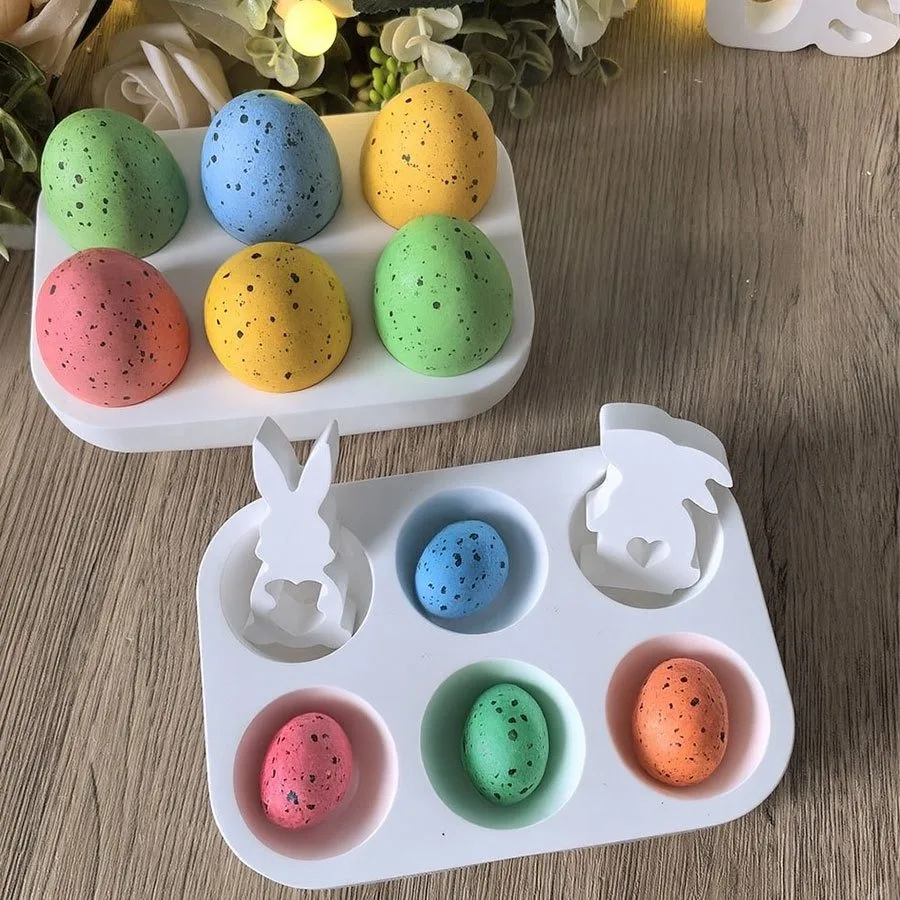 [Resin Mold] 6-Cavity Egg Tray Silicone Mold, Easter Egg Tray Decorative Shelf, Cement Clay Plaster Epoxy Resin Casting Mold