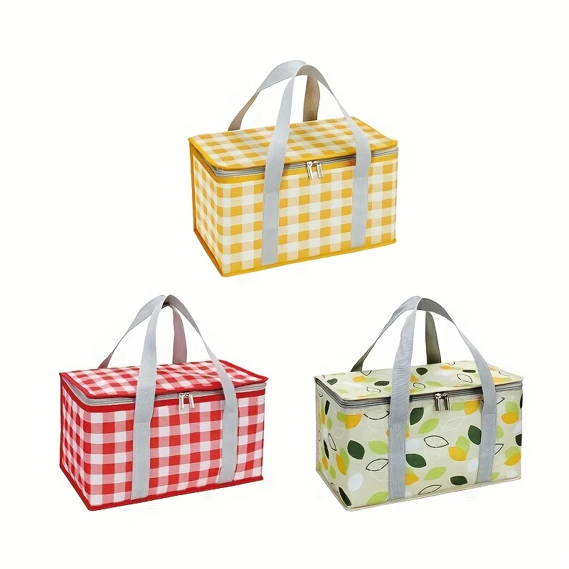 Bolsa aislante reutilizable grande, bolsa de Picnic grande para exteriores, bolsa transportadora de alimentos aislada, bolsa de comestibles aislada de gran capacidad, 1 ud.