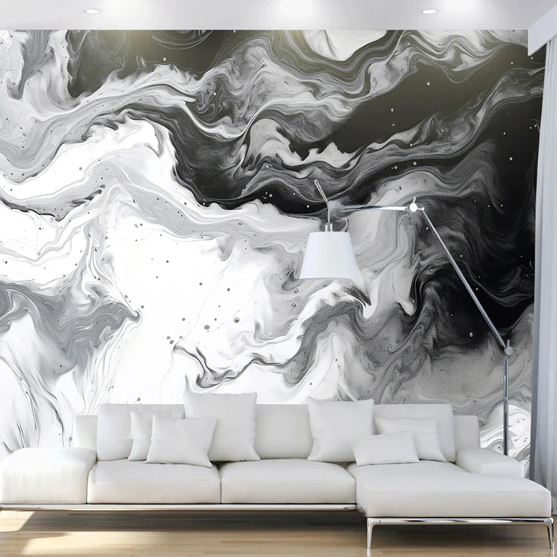 Custom 3D Mural Wallpaper European Graffiti Ink Black White Personality Wall Paintings Modern Art Papel De Parede Bedroom Decor
