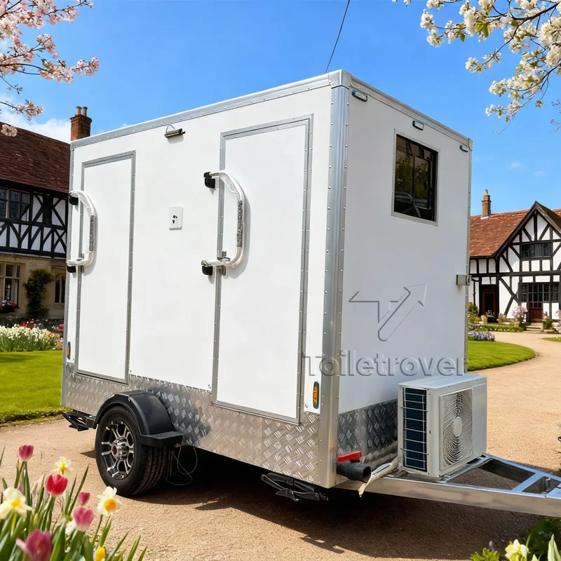 New Design Luxury Mobile Toilet Mobile Camping Trailer Restroom Trailer Luxury Portable Washroom Trailer with Bathroom