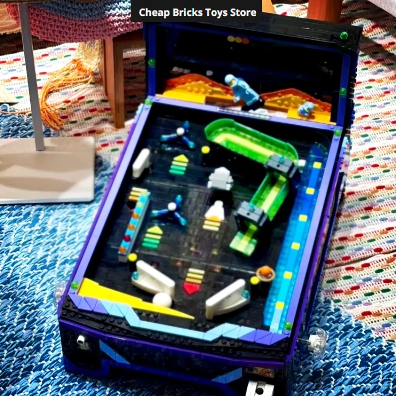Günstigstes Retro-Spiel Murmelschießtisch Bausteine 2274 Teile Funktionales Flipperautomaten-Modell Geschenke für Erwachsene Spielzeug