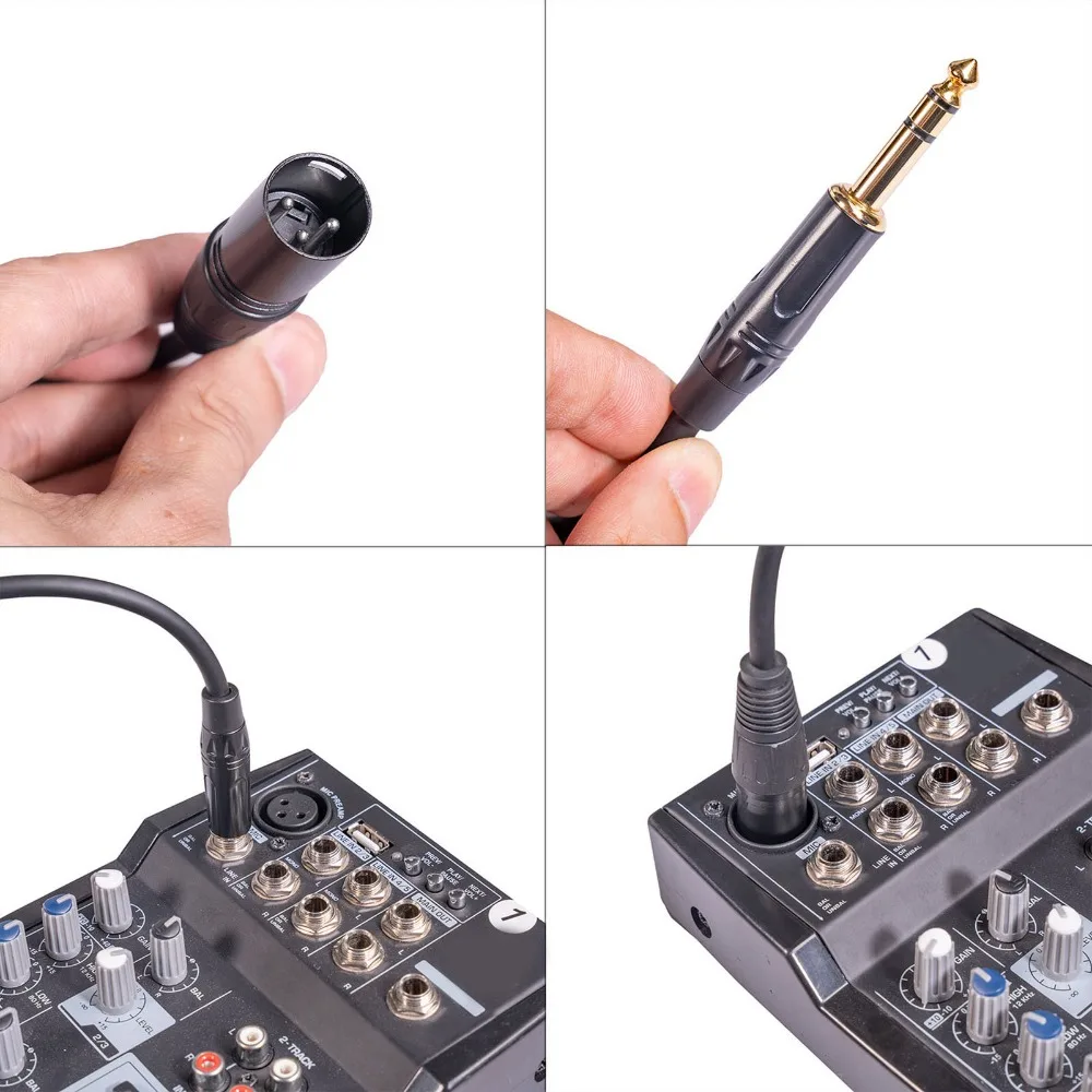 Durable 3 Pin 6.35mm to XLR Cable Plug and Play Male to Male 3 Pin Stereo 1/4 Inch to XLR Balanced Cord Speaker Connection