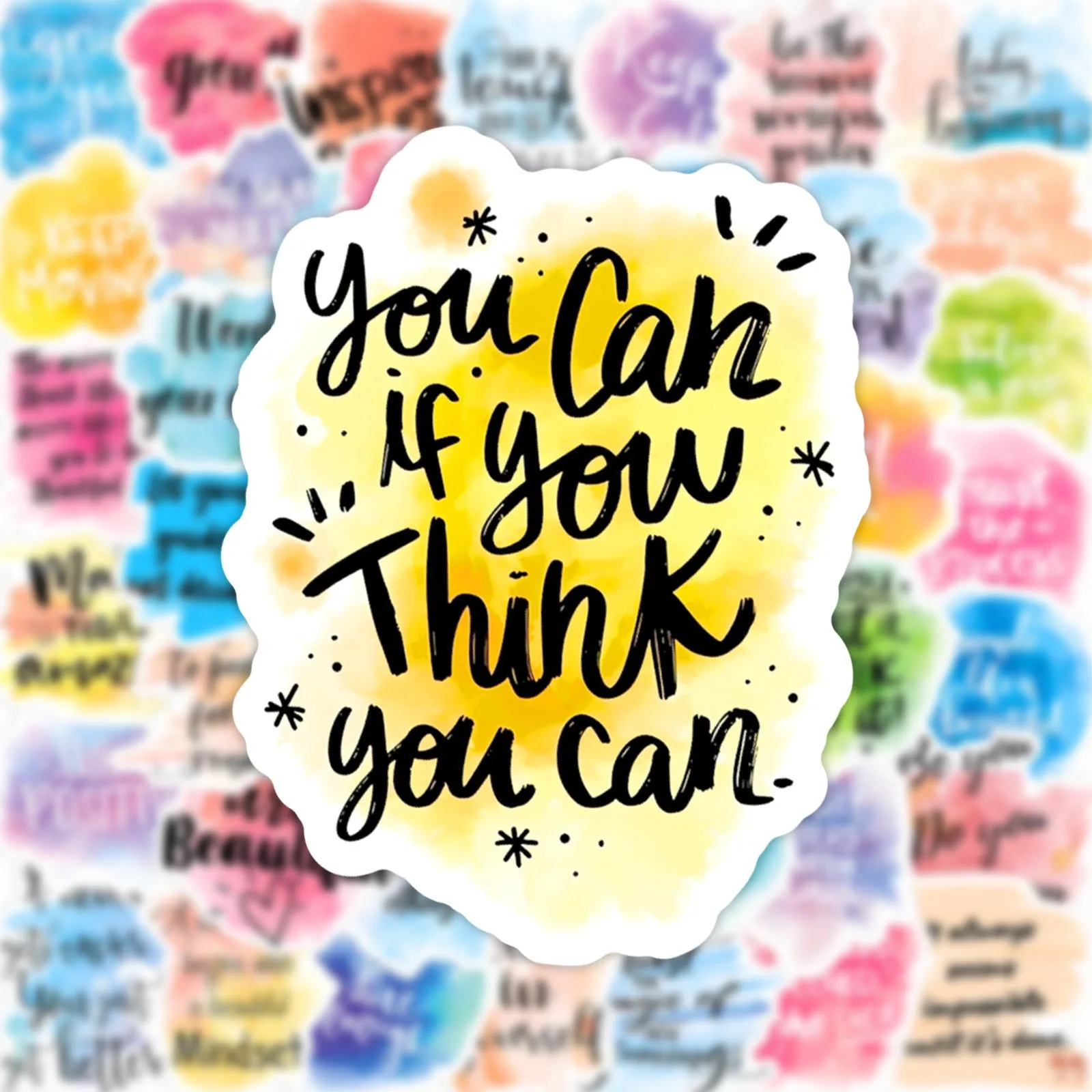 

10/50PCS Colorful Inspirational Positive Words Text Stickers DIY Diary Phone Laptop Luggage Motivational Graffiti Decals Sticker