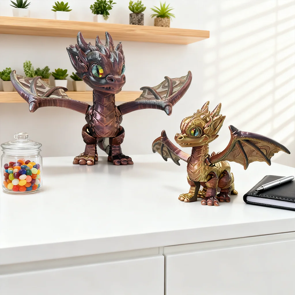 تمثال تشارجر مطبوع ثلاثي الأبعاد، تمثال تماثيل ملونة، حيوان مرن مطبوع ثلاثي الأبعاد، هدايا، 27.5 سم/10.83 بوصة، 17 سم/6.69 بوصة