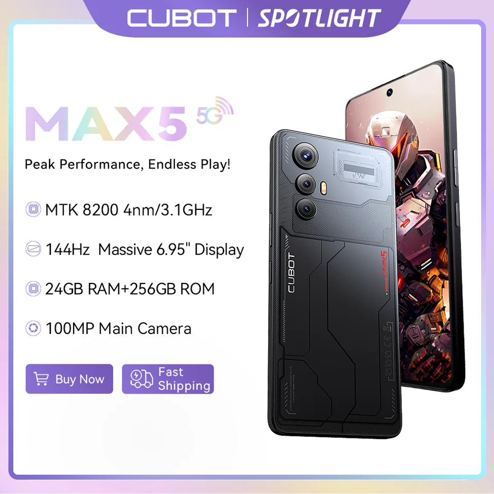 5G Smartphone CUBOT MAX 5, Dimensity 8200 4nm 3.1GHz, 6.95-inch