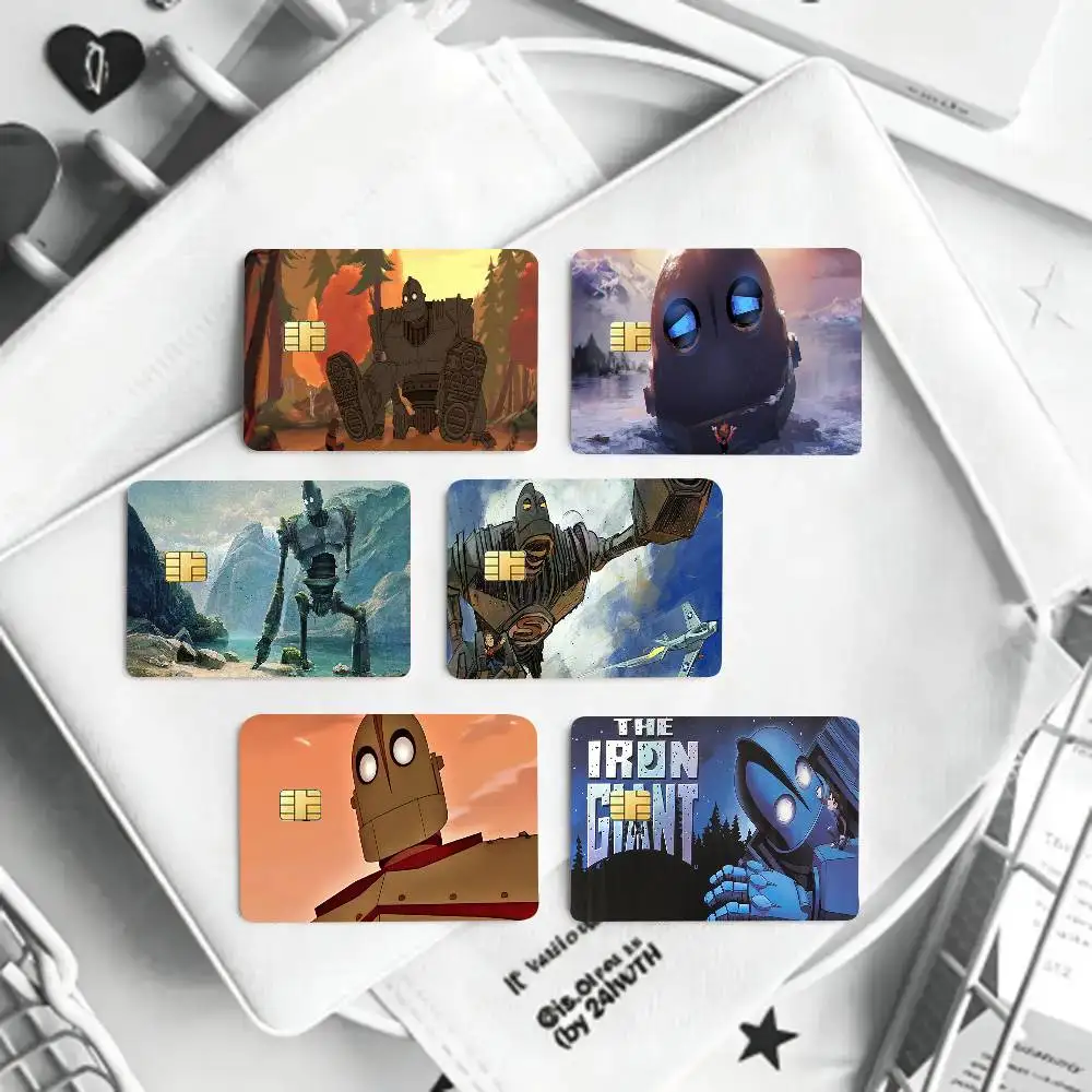 The Iron Giant Animated Movie Card Sticker 4Pcs Credit Card Skin Anti Scratch Bank Debit Card Decal