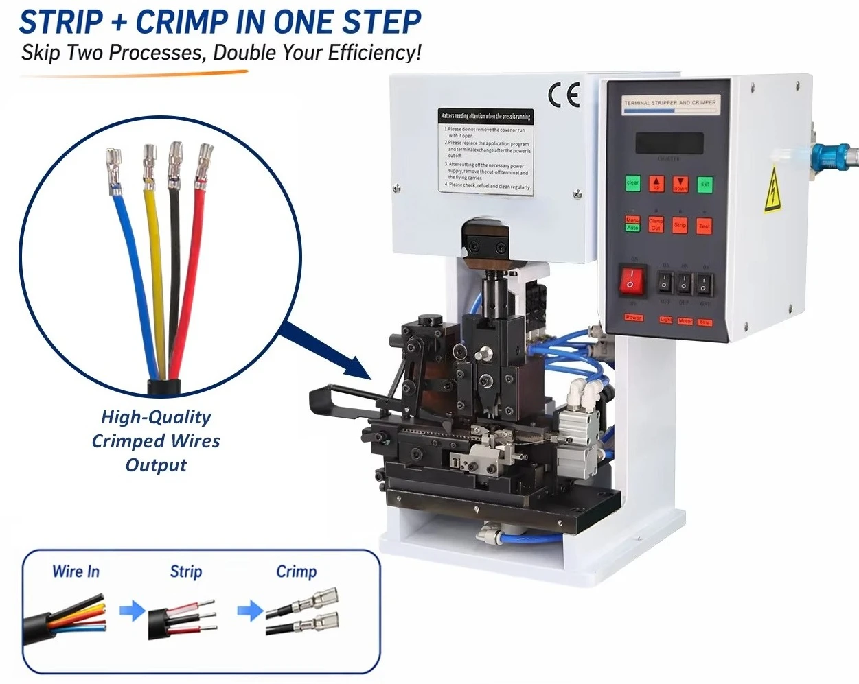 EW-50A Semi-Automatic Cable Stripping and Crimping Machine for Molex JST XH Cable Terminal Crimping Machine