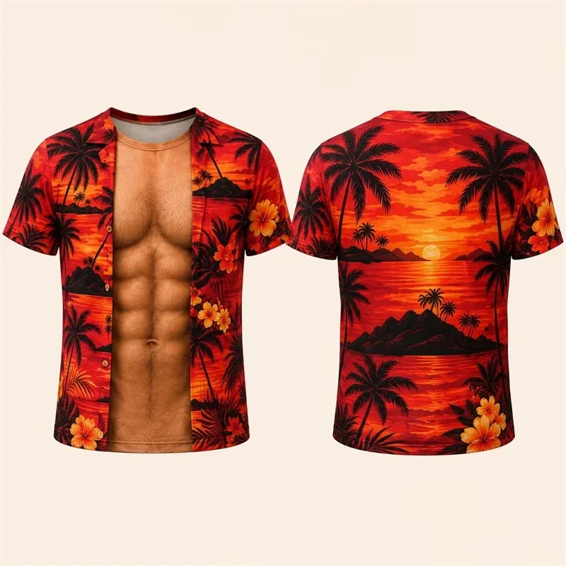 Sommer 2026 Kurzarm-T-Shirt mit Imitations-Bikini-Illusion, Lustiges Strand-T-Shirt, Personalisiertes Geburtstagsgeschenk, Modetrend – Detail 11