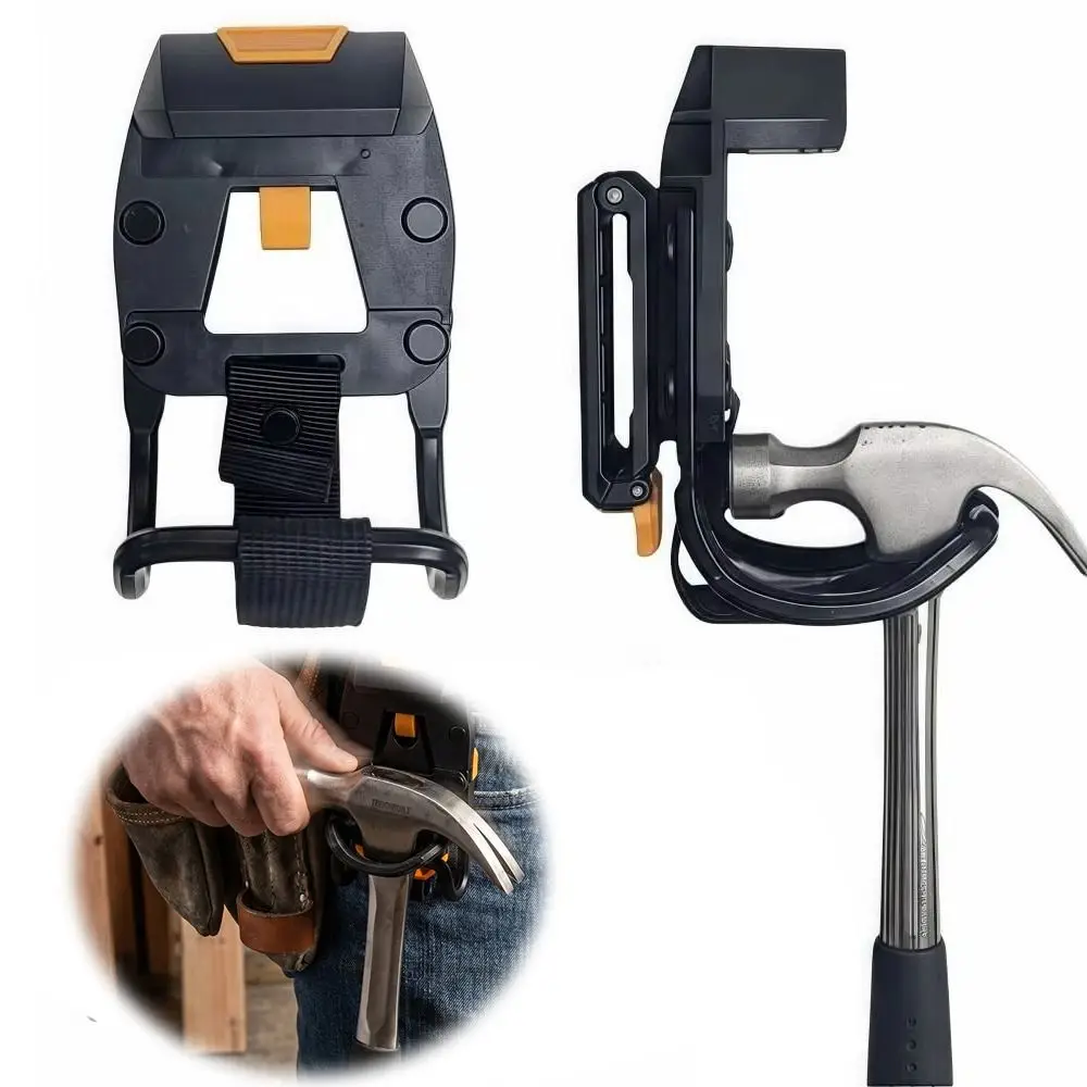 Sturdy Hammer Holder Belt Clip Quick Release Anti Slip Tool Waist Hanger High-hardness Durable Drill Belt Clamp Tool Organizer