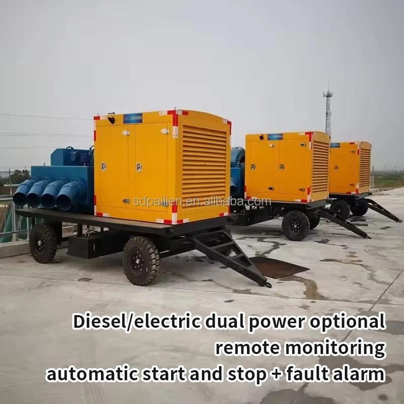 Estação de bomba móvel movida a diesel anti-entupimento, para controle de esgoto/disaster e bomba móvel de emergência resistente a quedas
