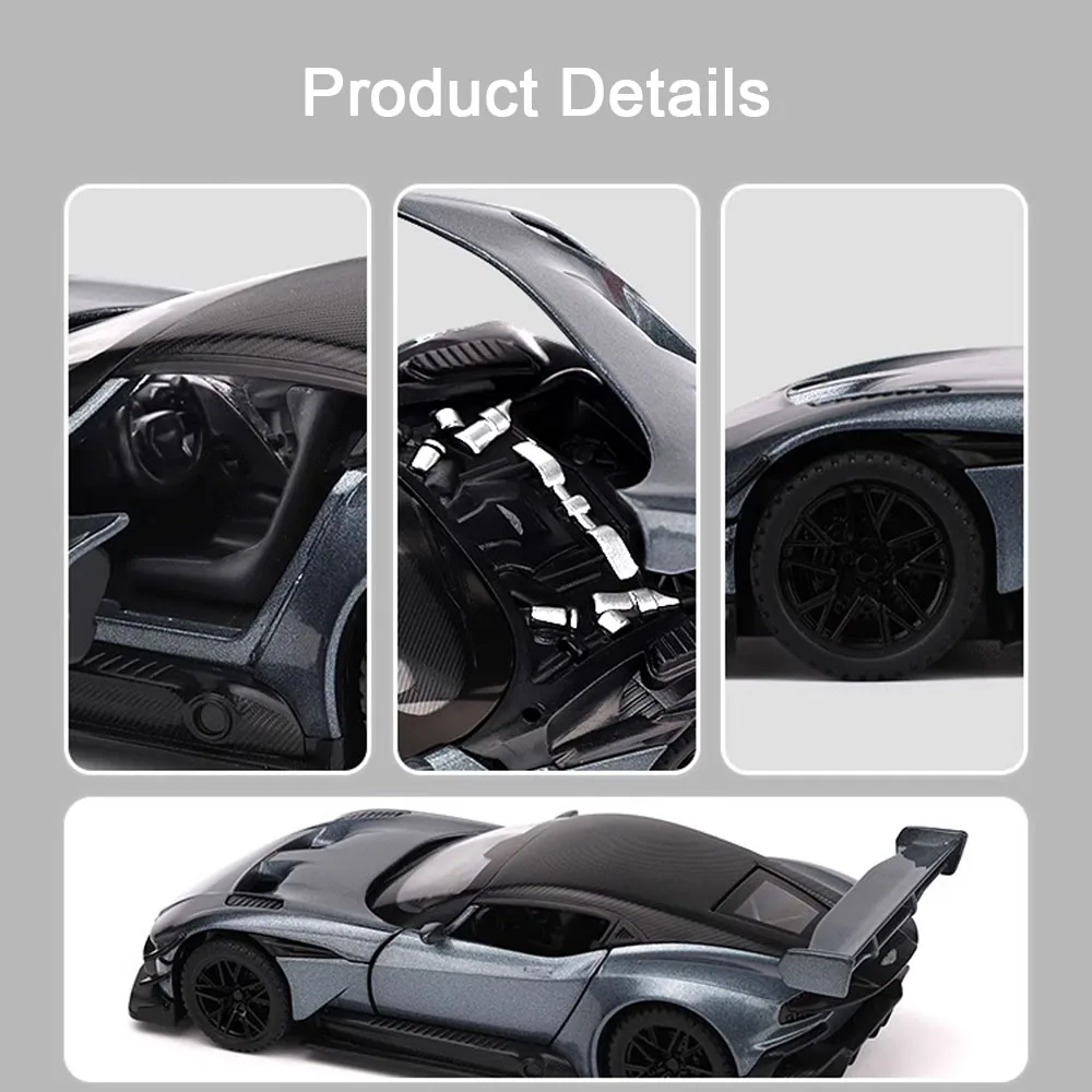 Model zabawki Vulcan DB12 w skali 1:32, miniaturowy supercar, odlew ze stopu, dźwięk, światło, otwierane drzwi, napęd na sprężynę, zabawki samochodowe sportowe, ozdoby.