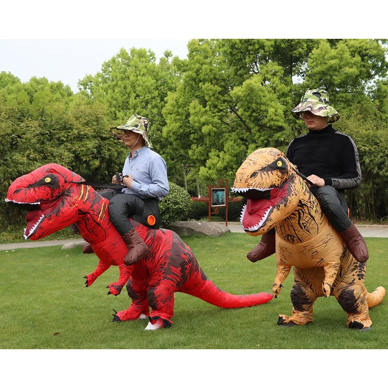 

Riding Tyrannosaurus Rex inflatable men's and women's costumes, role play, dinosaur costumes, Carnival party performances