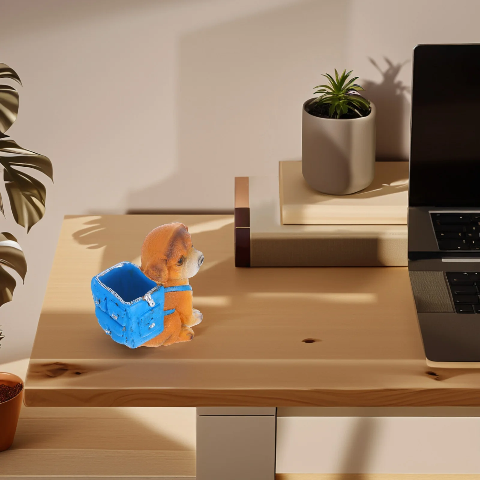 

Cute Dog Pen Holder Desk Pencil Organizer Stationery Storage Resin Animal Shape Multifunctional Office Accessory