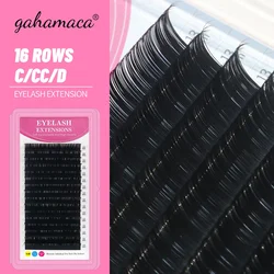 GAHAMACA 16rows/case lash premium natural synthetic mink individual eyelash extension makeup maquiagem cilios